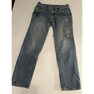 Eddie Bauer Women's Flannel Lined Jeans 8  Embroidered‎ By Pocket